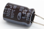 Конденсатор електролітичний 1000 uF 6,3V, 105C, d8 h11,5