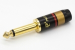 Штекер d=6,3mm, моно, gold, корпус метал
