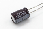 Конденсатор електролітичний 220 uF 25 V, 105C, d8 h12